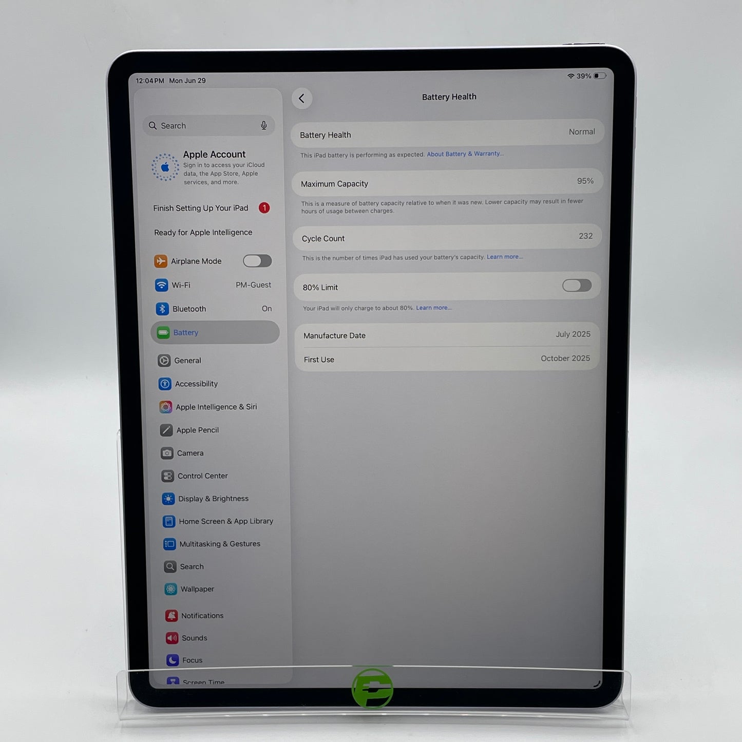 WiFi Only Apple iPad Air 13" M3 256GB Purple MCNR4LL/A