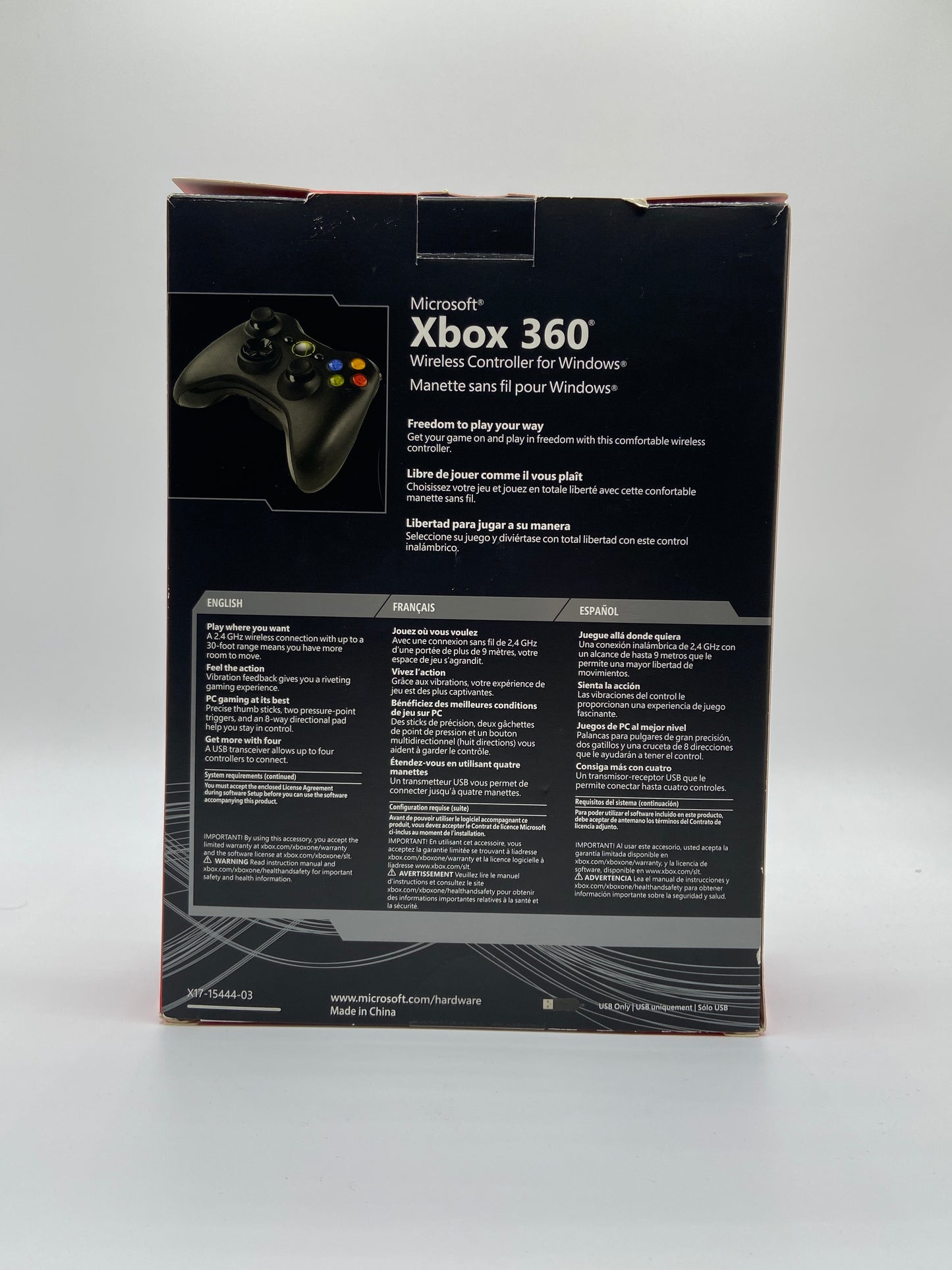 New Microsoft Xbox 360 Wireless Controller Black 1403