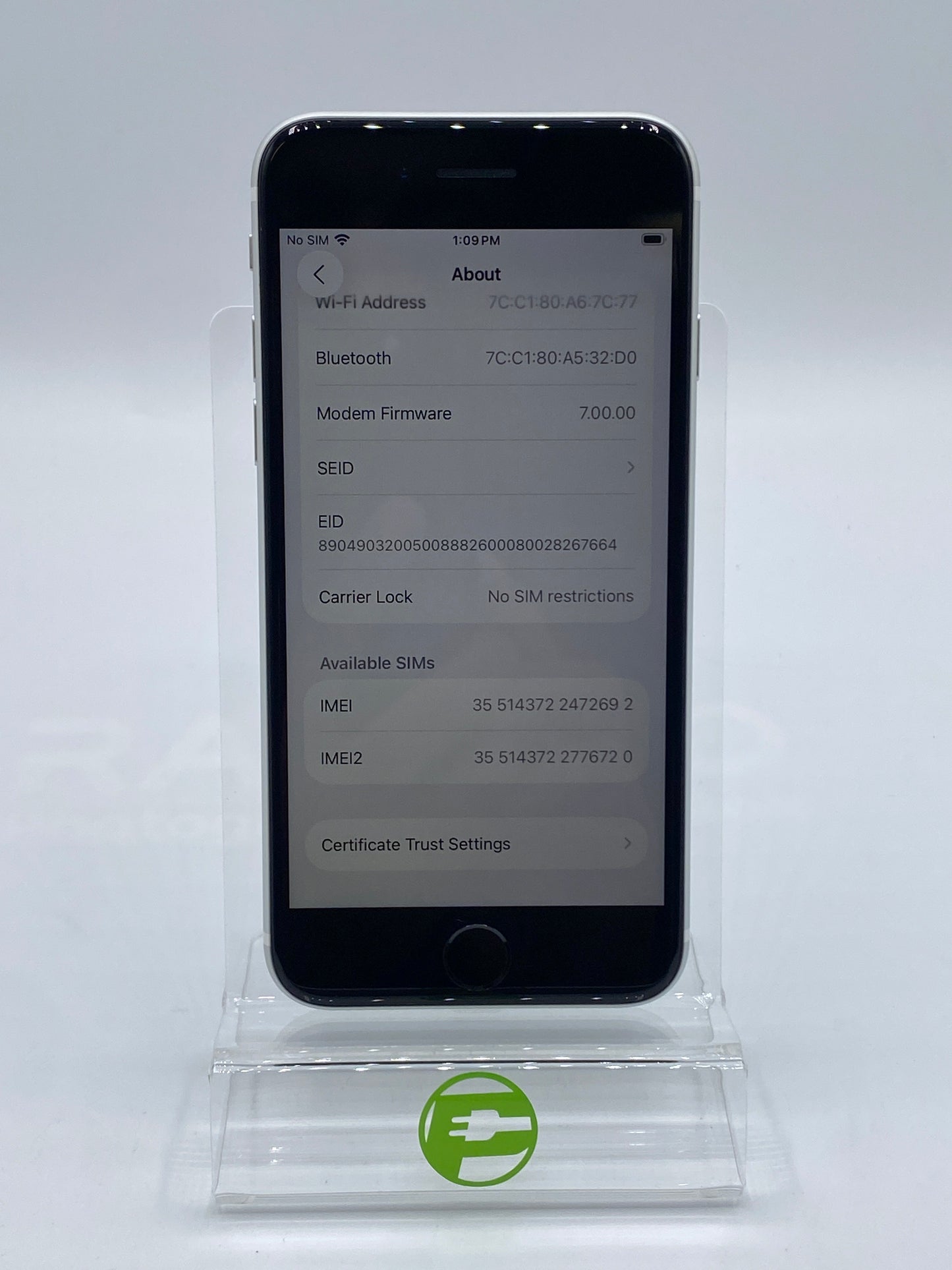 Unlocked Apple iPhone SE 2nd Gen 64GB White MHHH3LL/A
