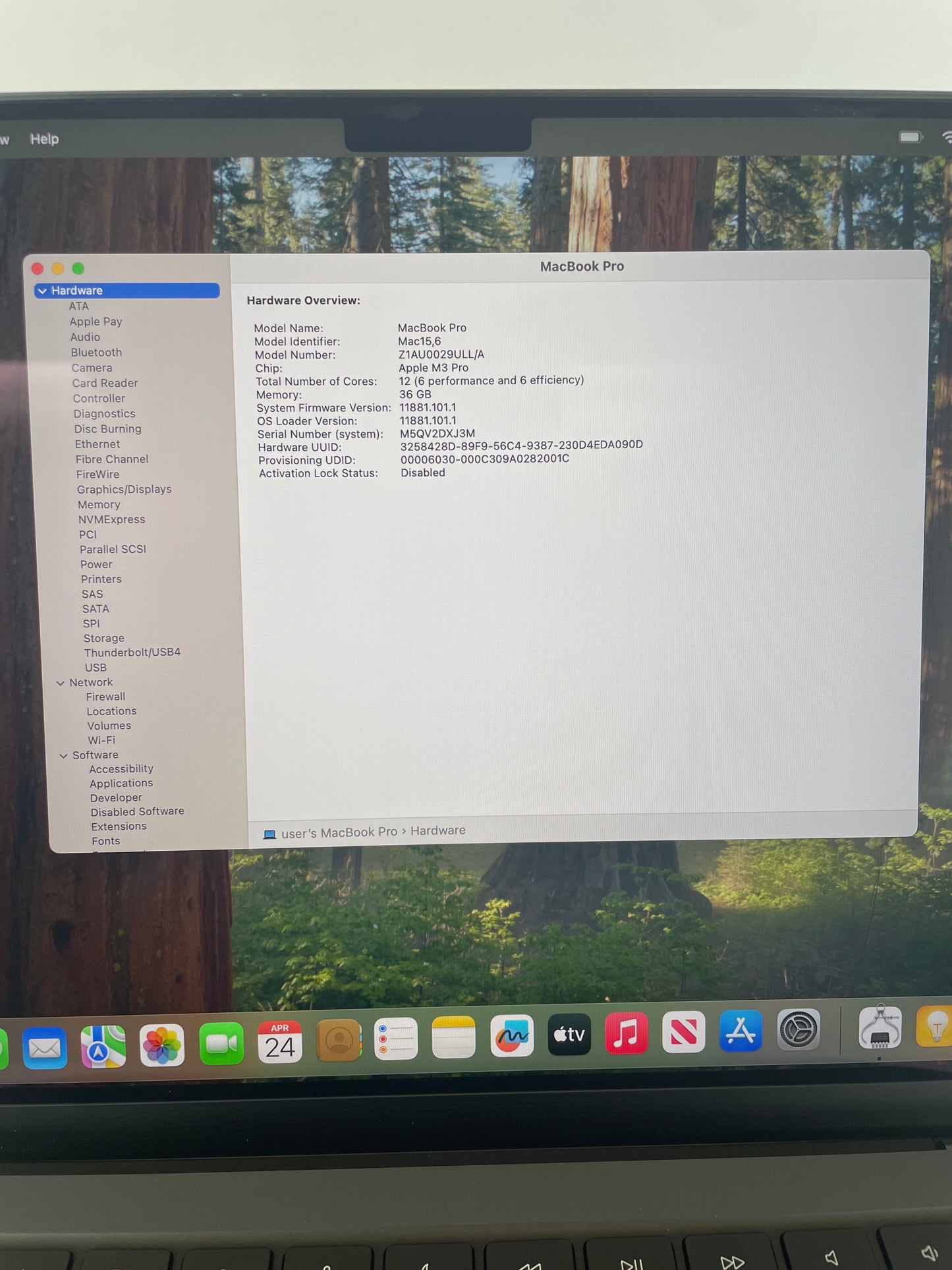 2023 Apple MacBook Pro 14" M3 Pro 18C GPU 4.0GHz 36GB RAM 512GB SSD A2992