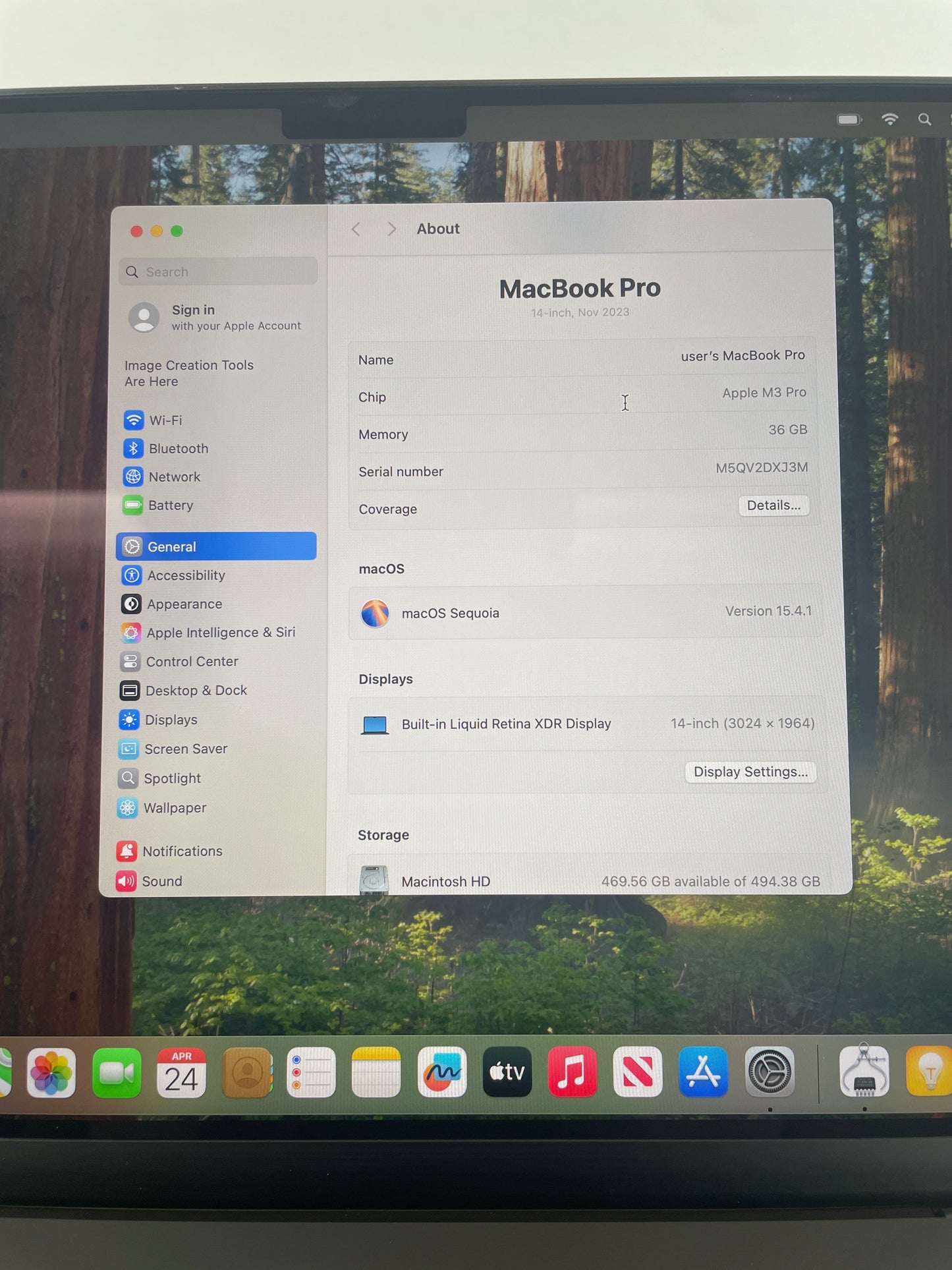 2023 Apple MacBook Pro 14" M3 Pro 18C GPU 4.0GHz 36GB RAM 512GB SSD A2992