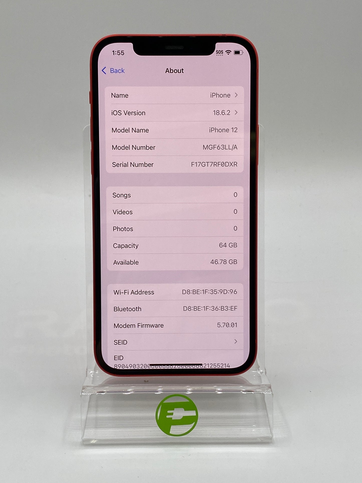 Unlocked Apple iPhone 12 64GB Red MGF63LL/A