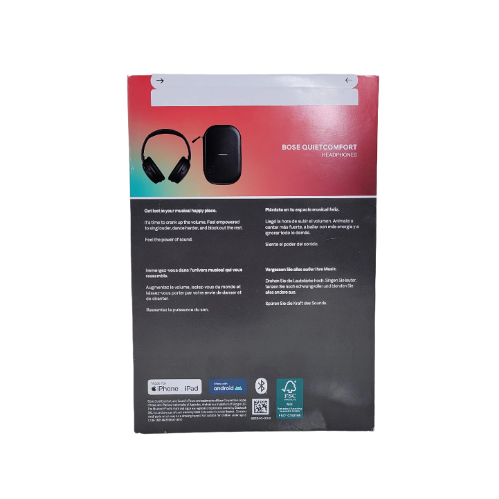 New Bose QuietComfort Over-Ear Noise Cancelling Bluetooth Headphones Black