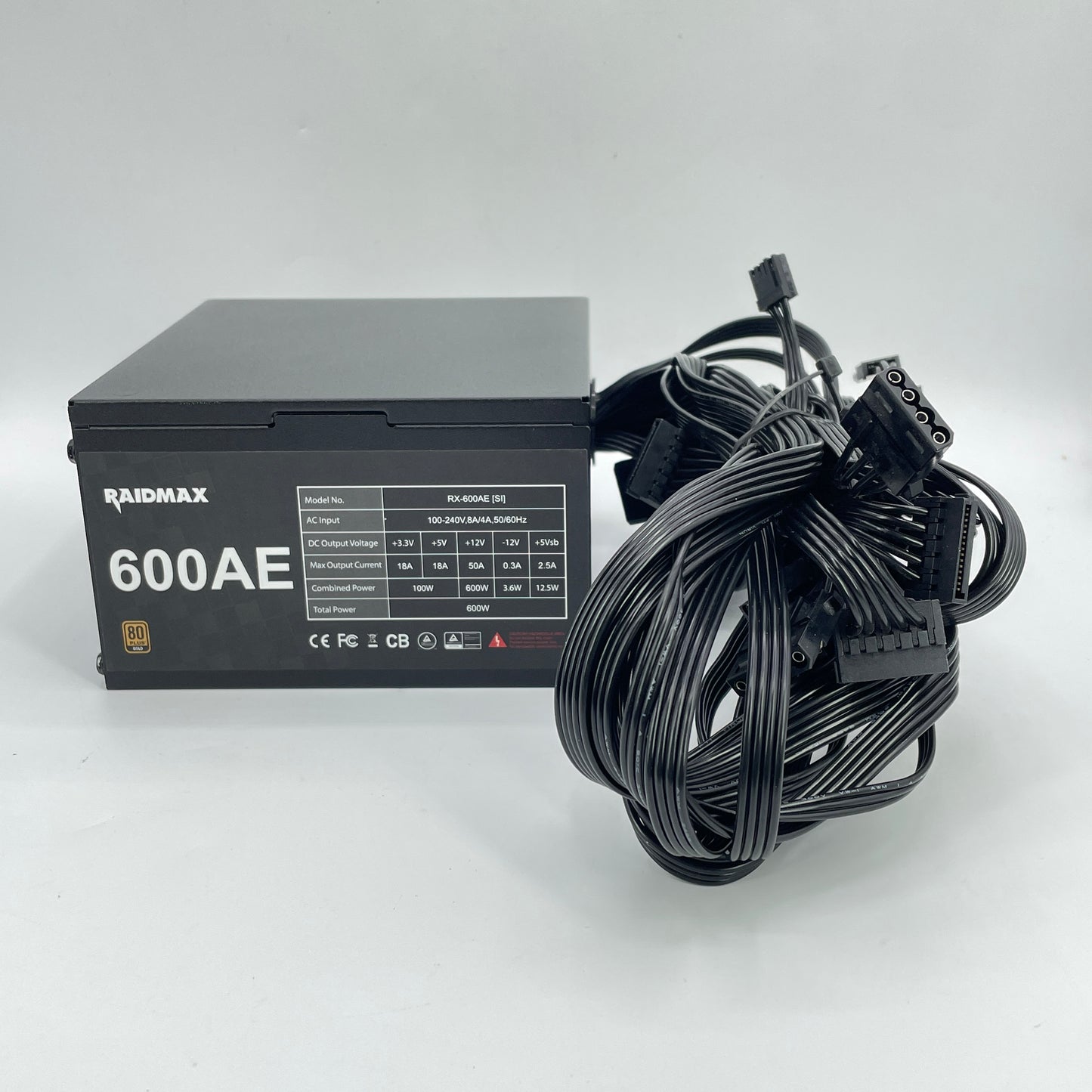 RAIDMAX RX-600AE 80 Plus Gold 600W Non Modular Power Supply