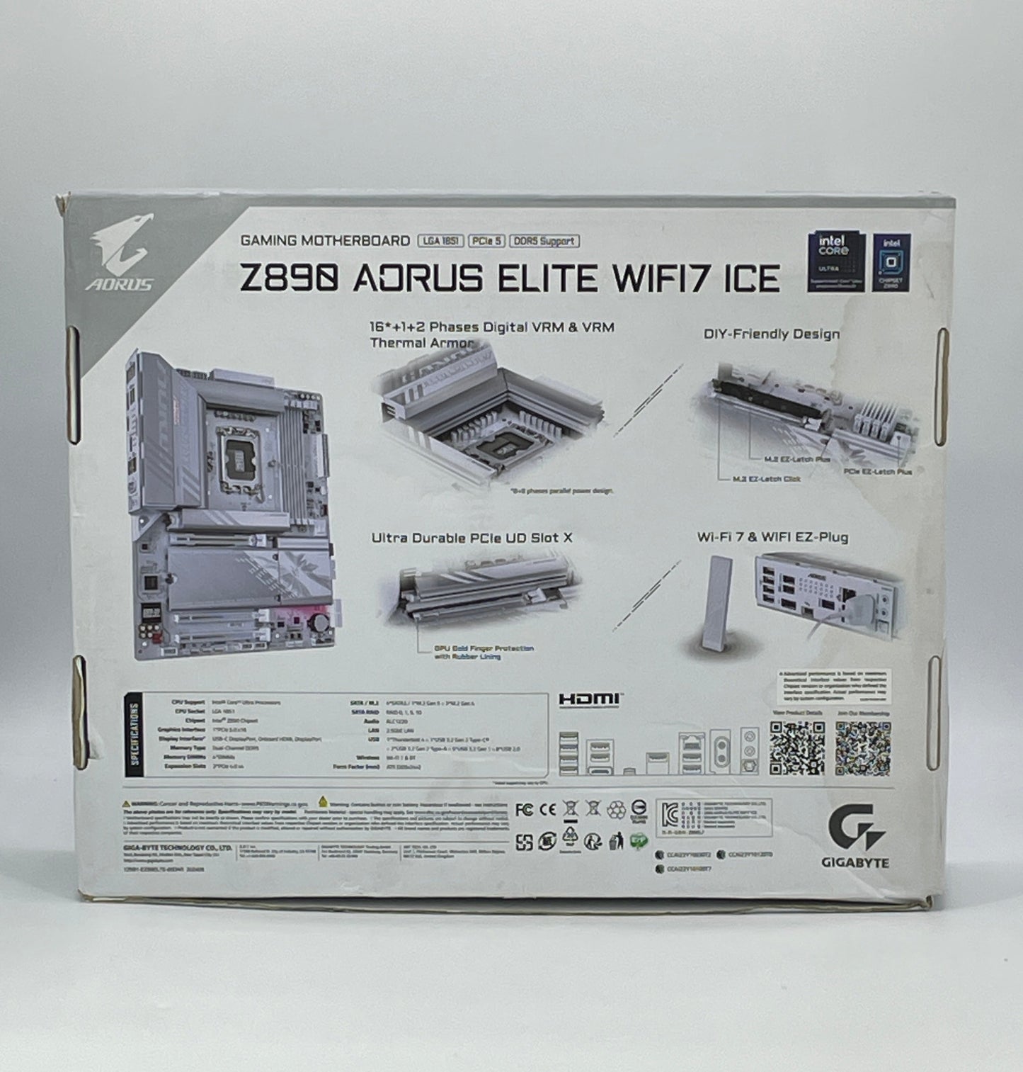 Gigabyte Z890 Aorus Elite Wifi7 Ice LGA 1851 ATX