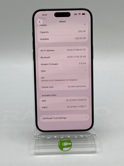 Unlocked Apple iPhone 15 Pro Max 256GB Black MU663LL/A