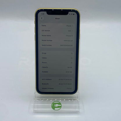 T-Mobile Apple iPhone 11 64GB 26.5 Yellow MWK32LL/A