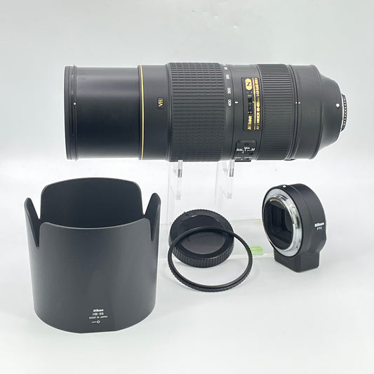 Nikon AF-S NIKKOR 80-400mm f/4.5-5.6G ED VR Auto & Manual Lens and FTZ Adapter