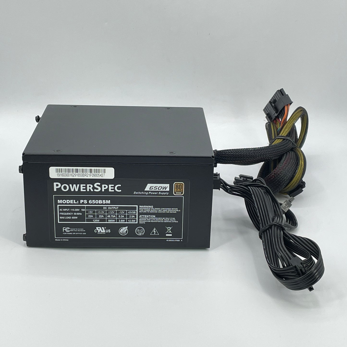 PowerSpec PS 650BSM 650BSM 80 Plus Bronze 650W Semi Modular Switching Power Supply