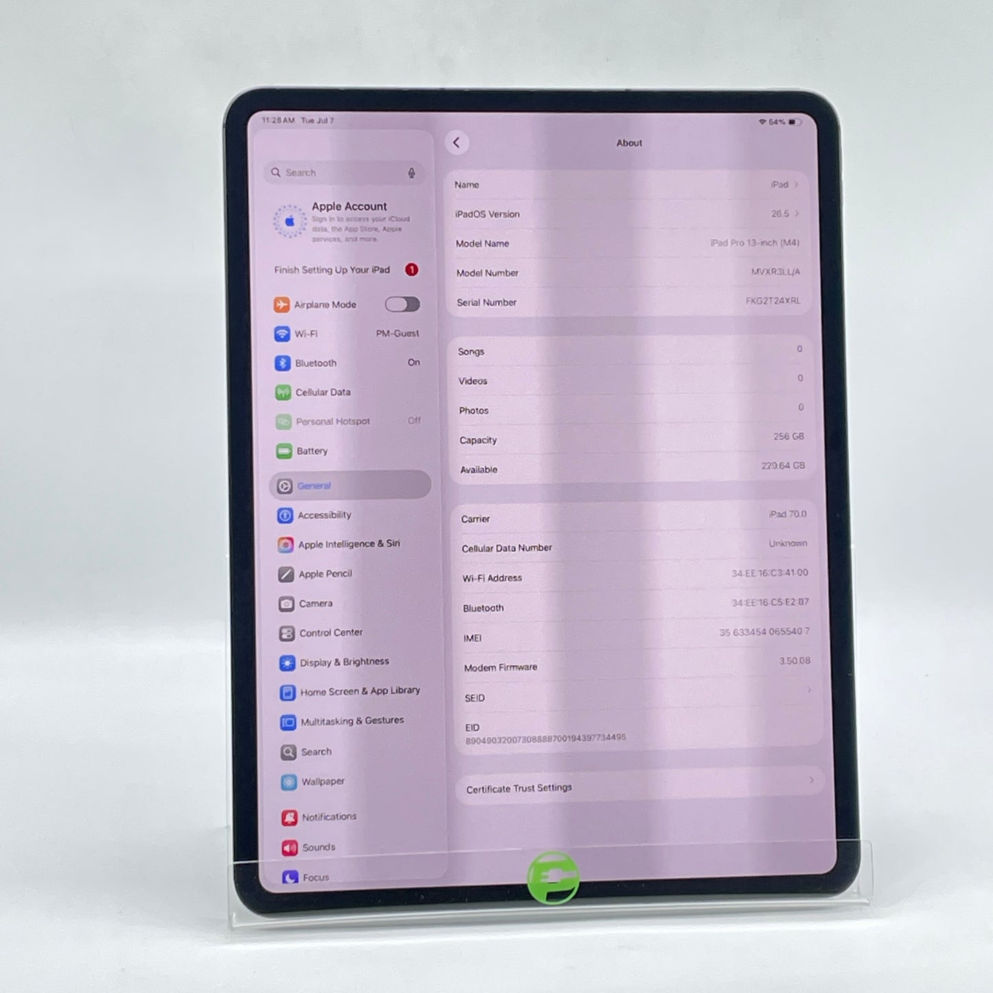 Factory Unlocked Apple iPad Pro 13" M4 256GB Space Black MVXR3LL/A