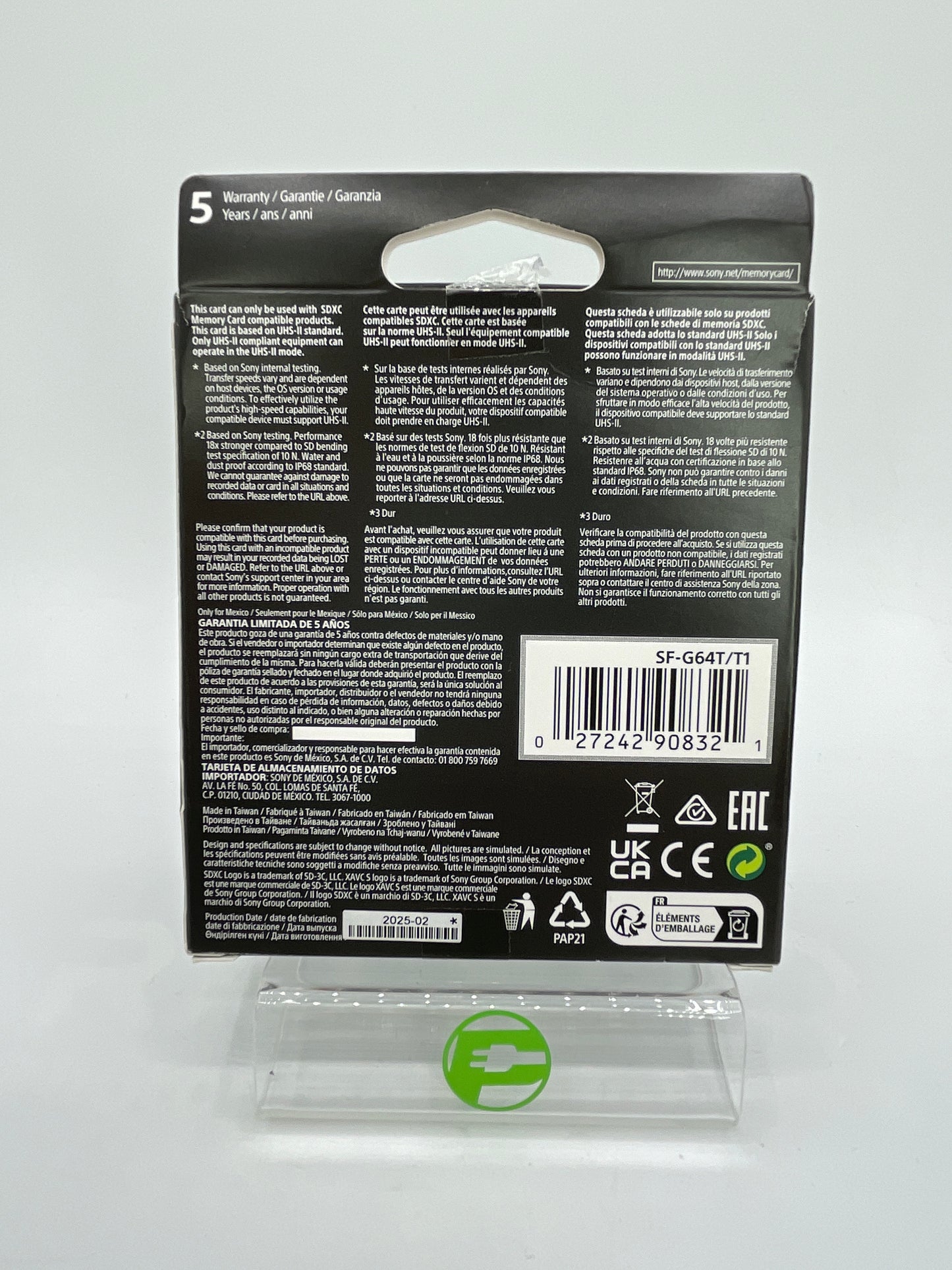 Sony Tough 64GB SDXC Memory Card SF-G64T