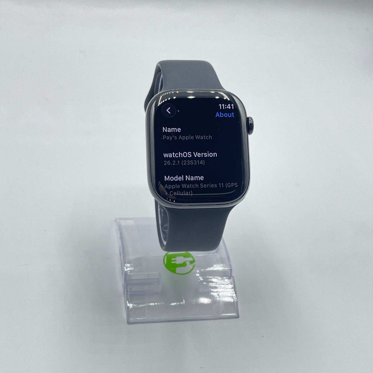 Unlocked Apple Watch Series 11 46MM Jet Black Aluminum Black Sport Band MFC44LW/A