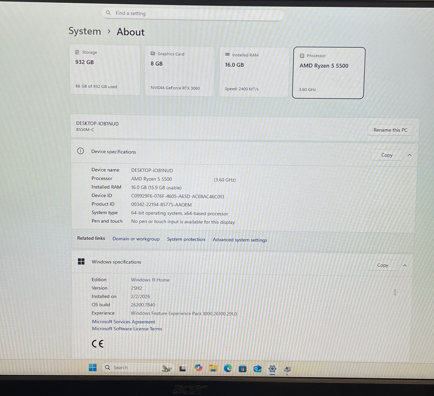 CyberPower C-Series Amd Ryzen 5 5500 3.60GHz 16GB 1TB SSD MSI GeForce RTX 3060