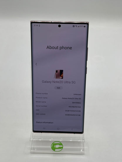 Unlocked Samsung Galaxy Note20 Ultra 5G 128GB Brown SM-N986U
