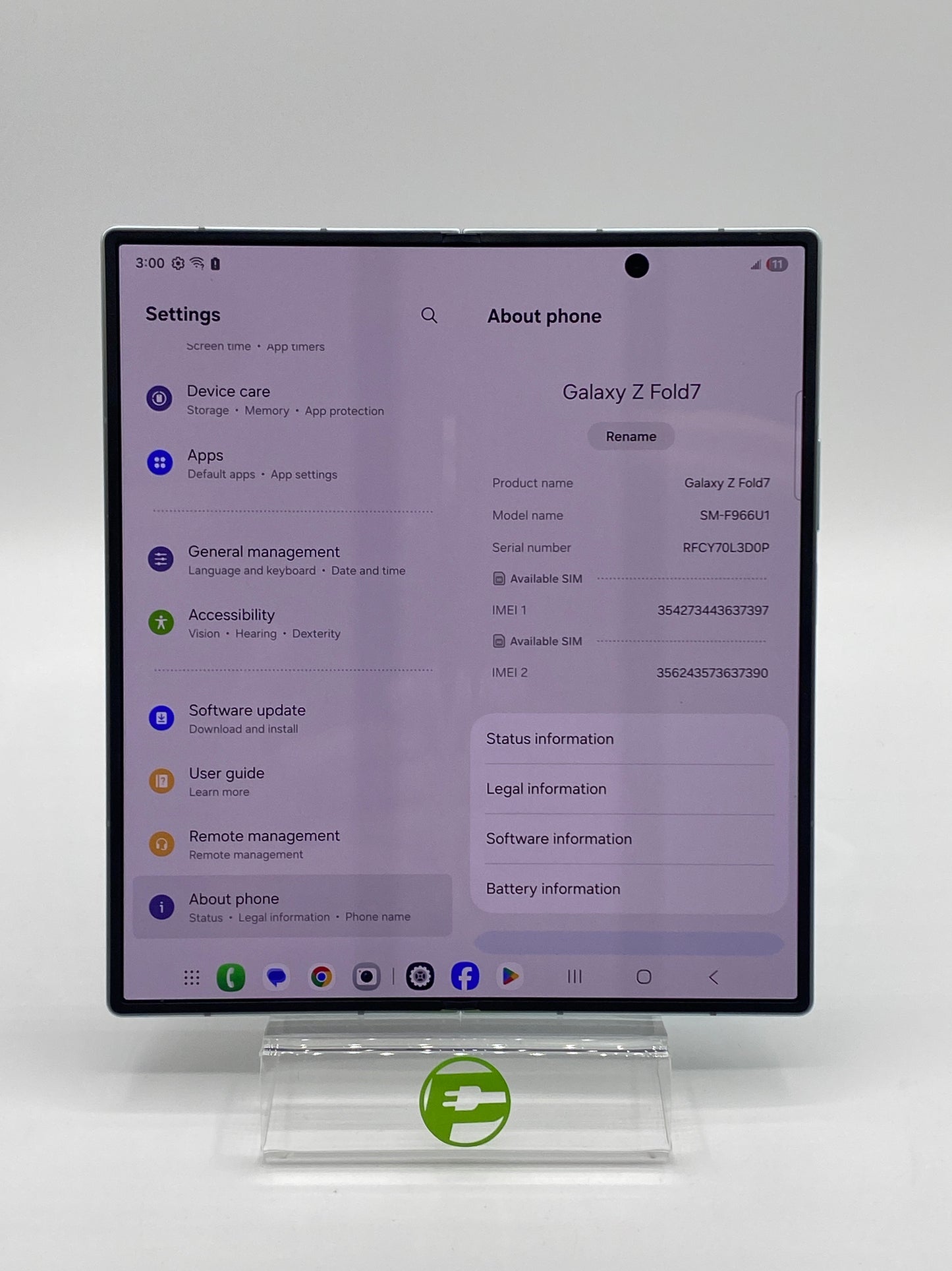 Unlocked Samsung Galaxy Z fold 7 16GB RAM 512GB SM-F966U1 Mint Green