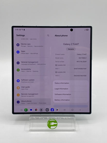 Unlocked Samsung Galaxy Z fold 7 16GB RAM 512GB SM-F966U1 Mint Green