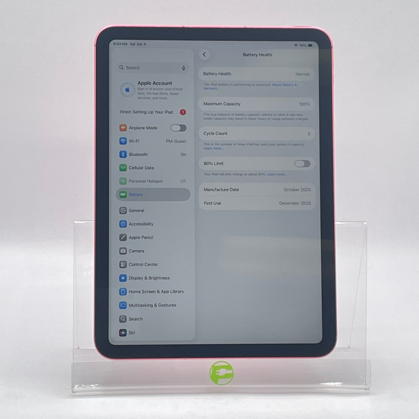 Unlocked Apple iPad 11" (A16) 128GB Pink MD7J4LL/A