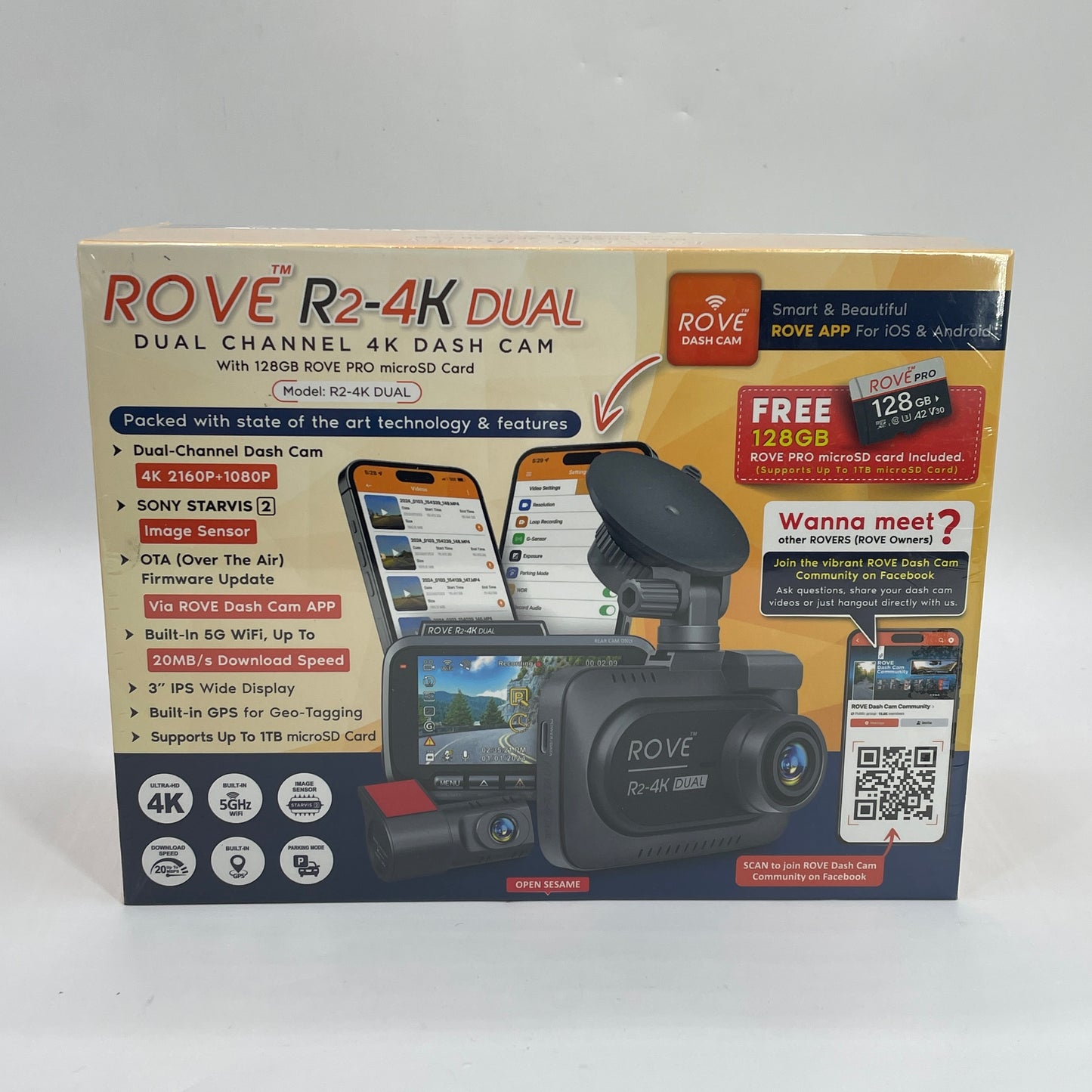 New Rove R2-4K Dual 4K Dash Cam X0049RSXGJ