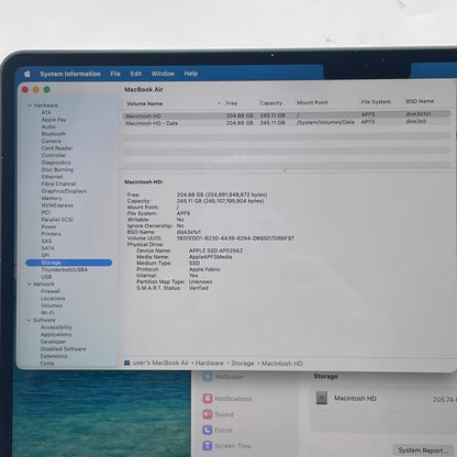 2025 Apple MacBook Air 13" M4 8C GPU 4.5GHz 16GB RAM 256GB SSD A3240