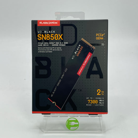New SanDisk 2280mm Black SN850X 2TB M.2 NVMe Gen 4.0 x 4 SSD WDBB9G0020BNC