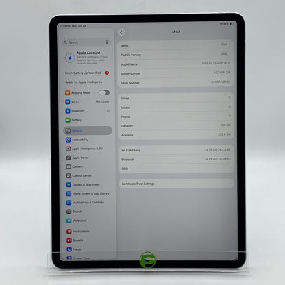 WiFi Only Apple iPad Air 13" M3 256GB Purple MCNR4LL/A
