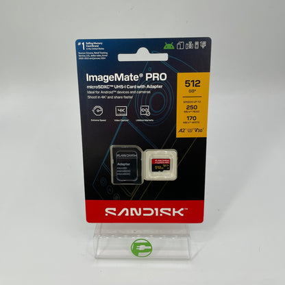 New Sandisk ImageMate PRO 512GB MicroSDXC UHS-I Card with Adapter