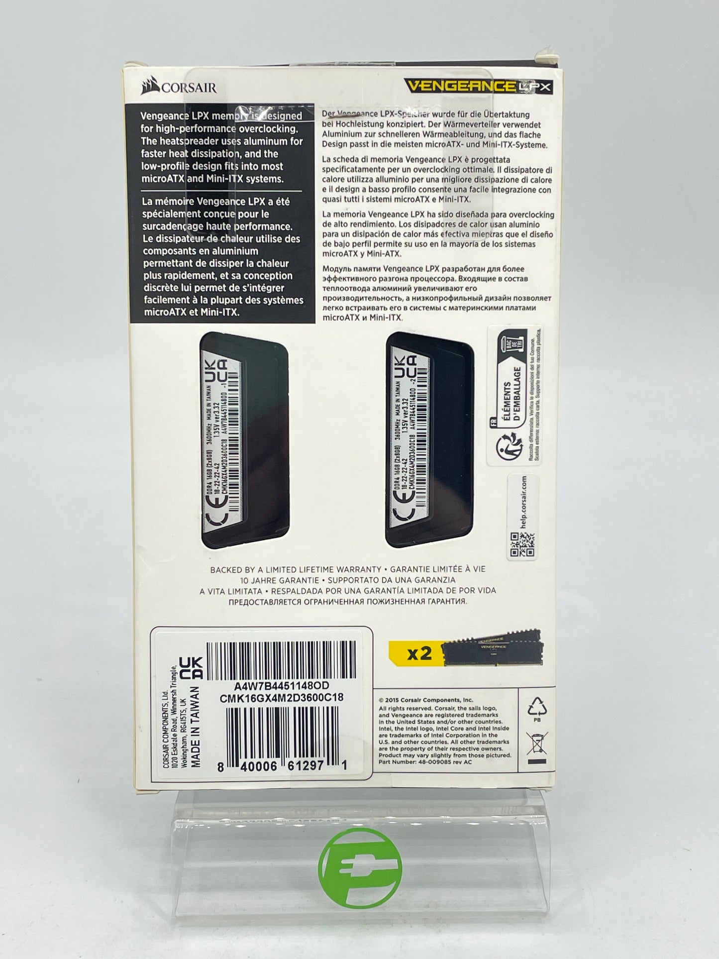 Corsair Vengeance LPX 16GB (2x8GB) RAM DDR4 3600MHz CMK16GX4M2D3600C18