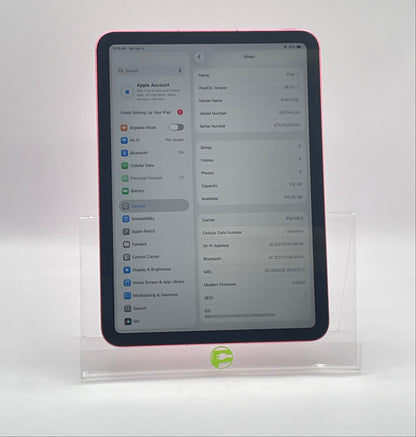 Unlocked Apple iPad 11" (A16) 128GB Pink MD7J4LL/A