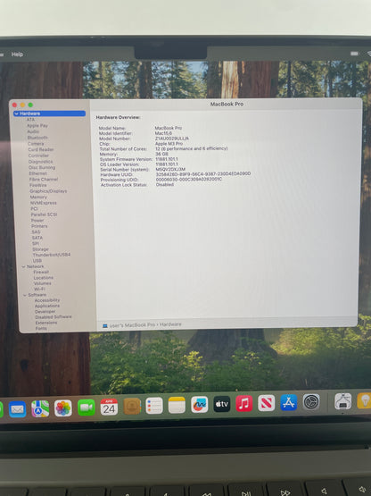 2023 Apple MacBook Pro 14" M3 Pro 18C GPU 4.0GHz 36GB RAM 512GB SSD A2992