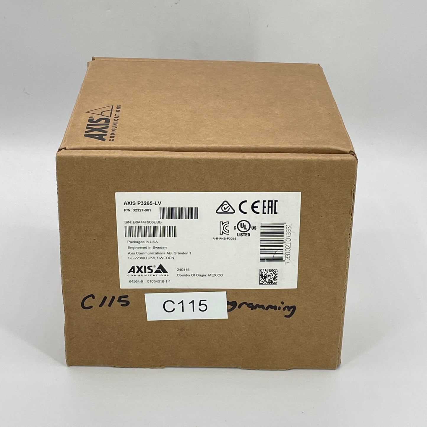 New AXIS P3265-LV Dome Security Camera 02327-001