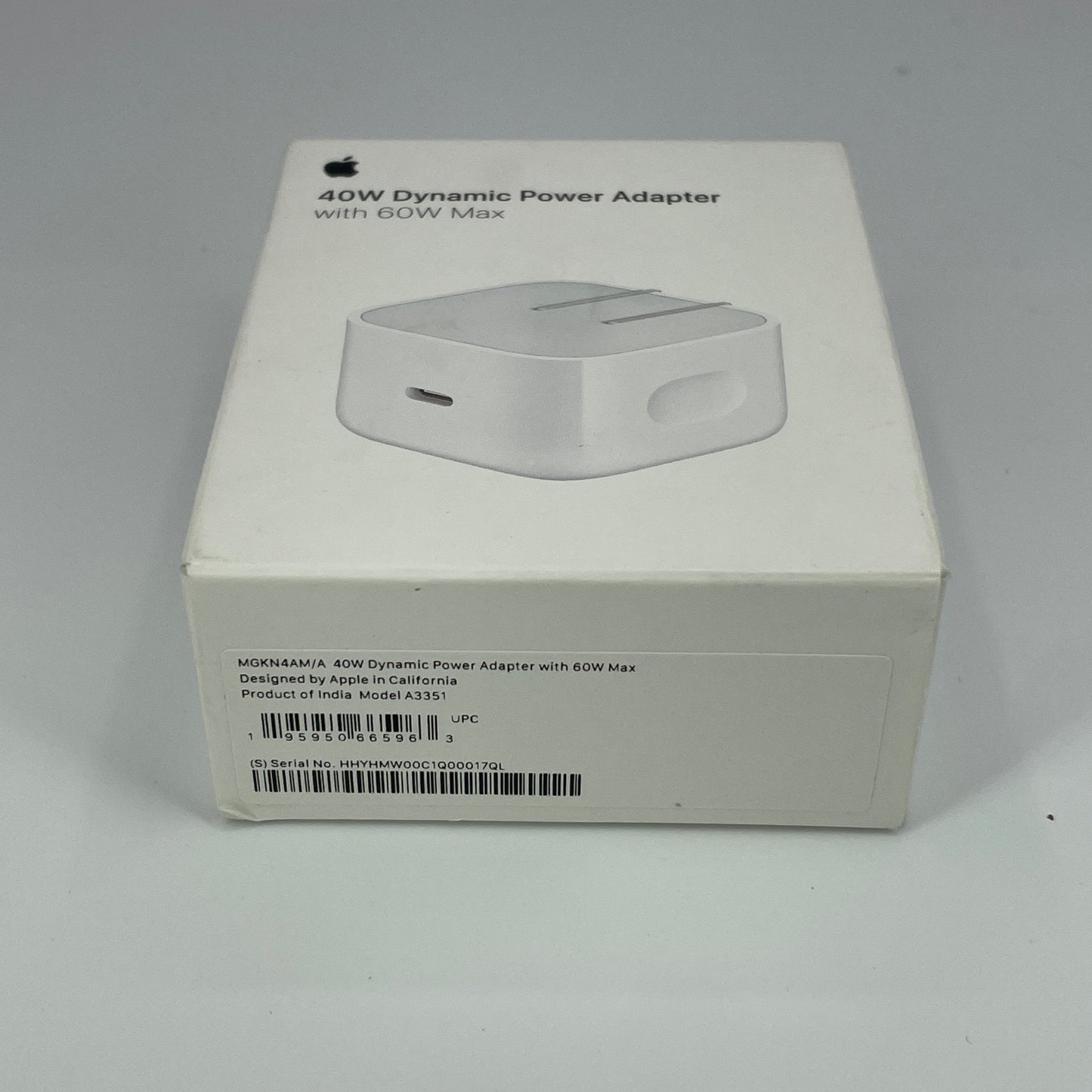 New 2025 Apple - 40W Dynamic Power Adapter with 60W Max MGKN4AM/A