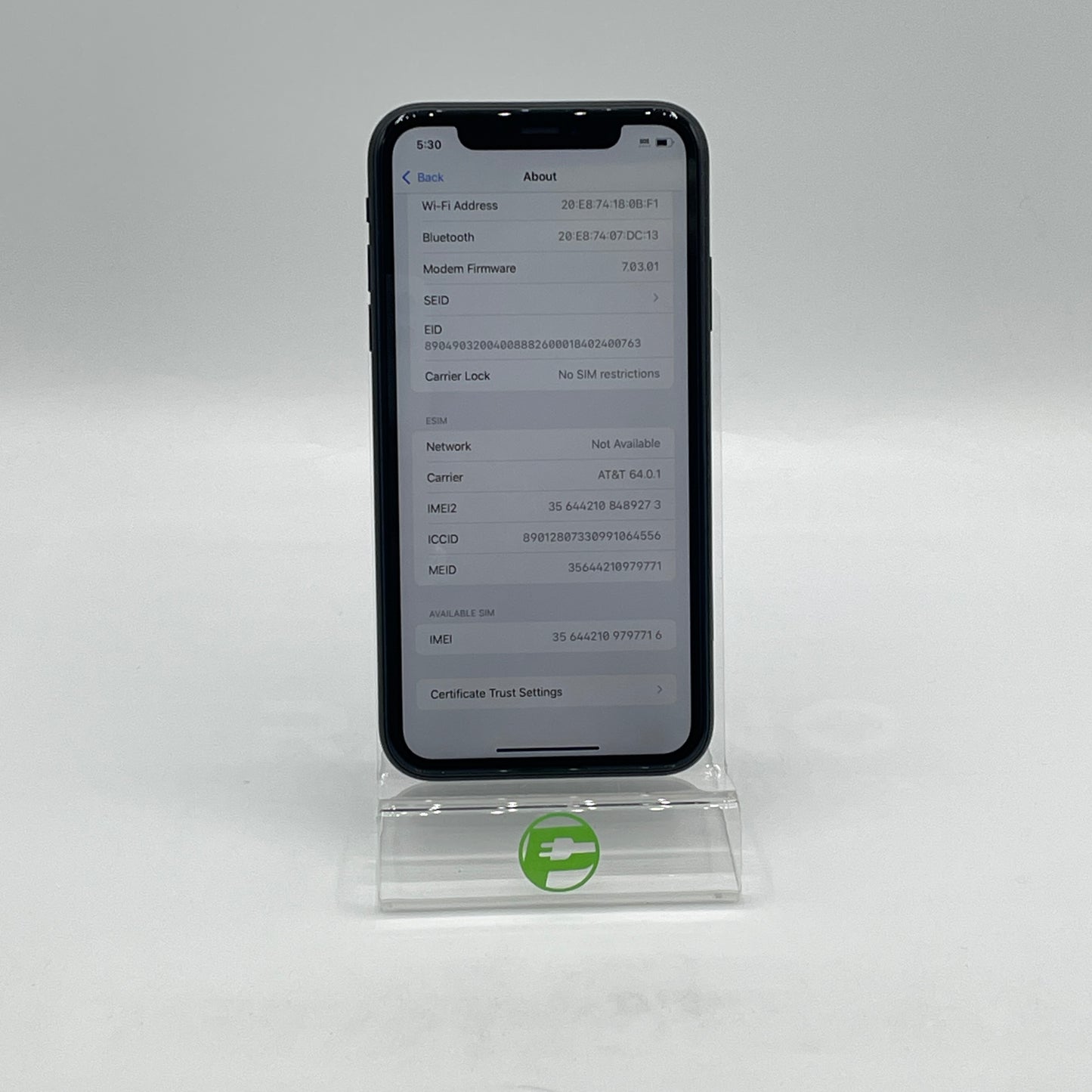 Unlocked Apple iPhone XR 64GB 18.7.2 Black MT3K2LL/A