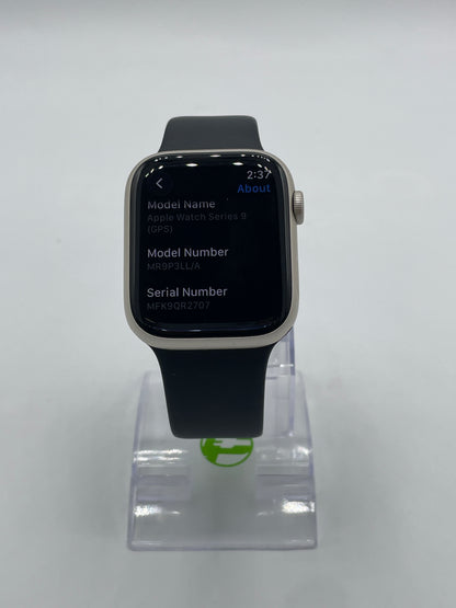 GPS Only Apple Watch Series 9 45MM Starlight Midnight Sport Band MR9P3L/A