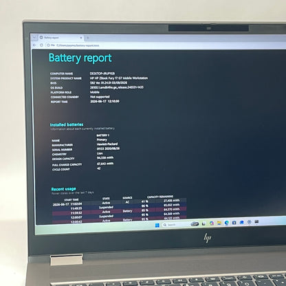 HP ZBook Fury 17 G7 i7-10850H 2.7GHz 32GB RAM 256/500GB Quadro RTX 3000