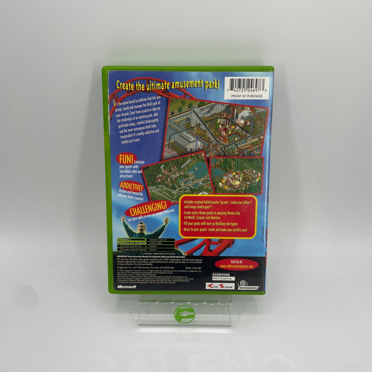 Roller Coaster Tycoon (Microsoft Xbox, 2003) CIB