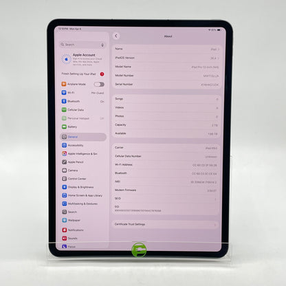 Unlocked Apple iPad Pro 13" M4 2TB Space Black MWT13LL/A