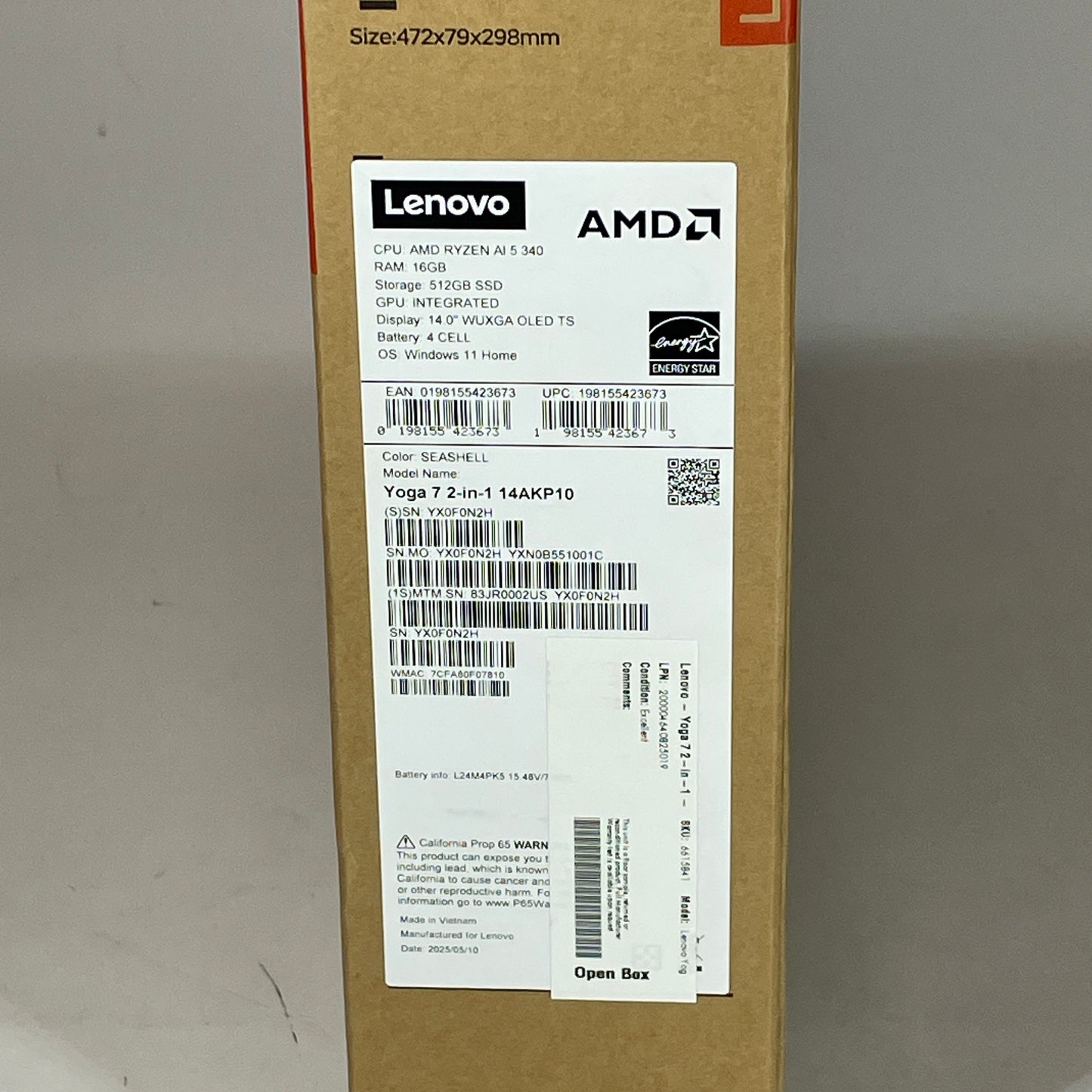 Lenovo Yoga 7 2-in-1 14AKP10 14" Ryzen AI 5 340 2.0GHz 16GB RAM 512GB SSD