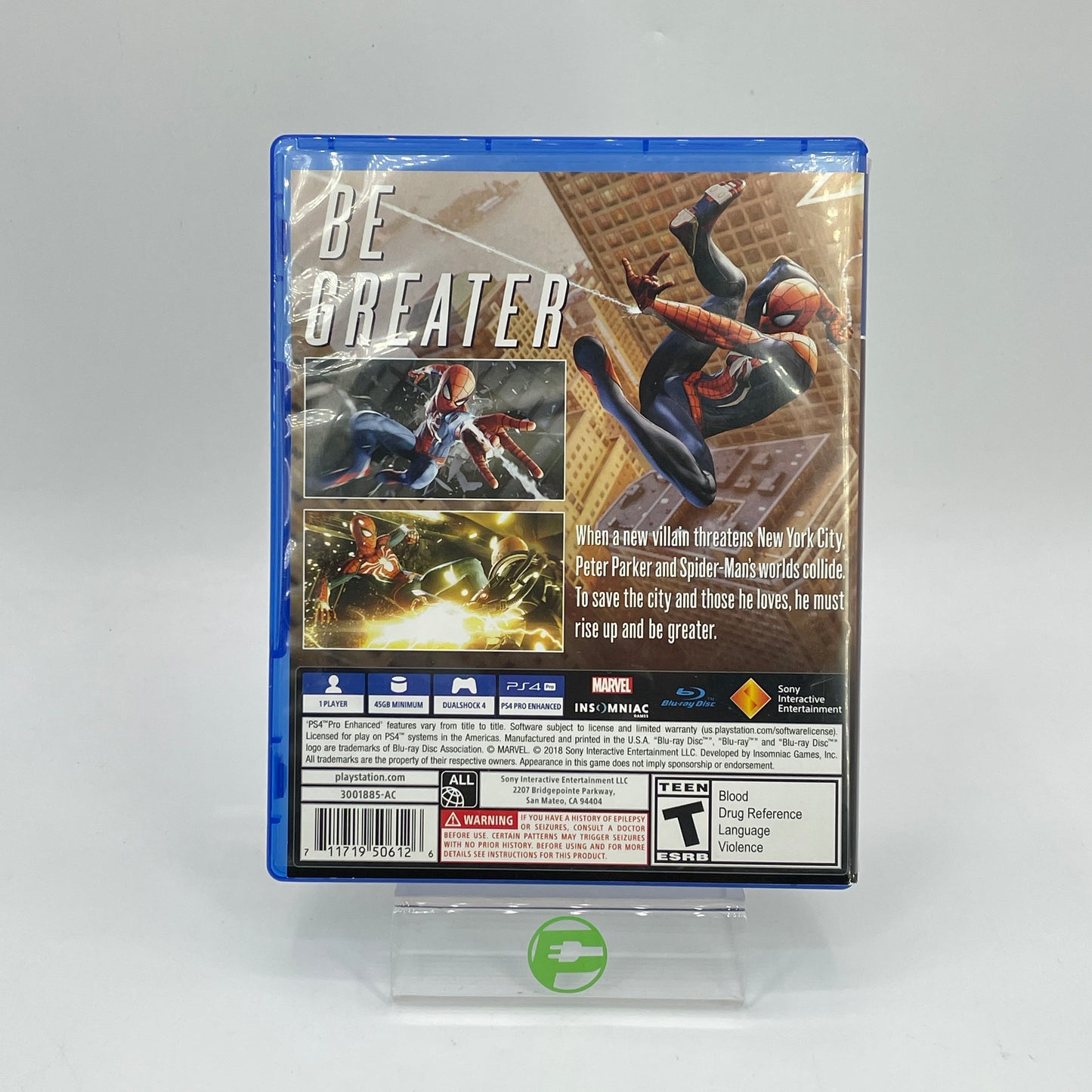 Marvel Spiderman (Sony PlayStation 4 PS4, 2018)