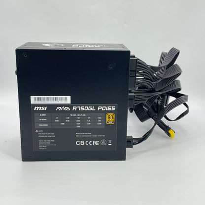 MSi MAG A750GL PCIE5 80 Plus Gold 750W Fully Modular Switching Power Supply