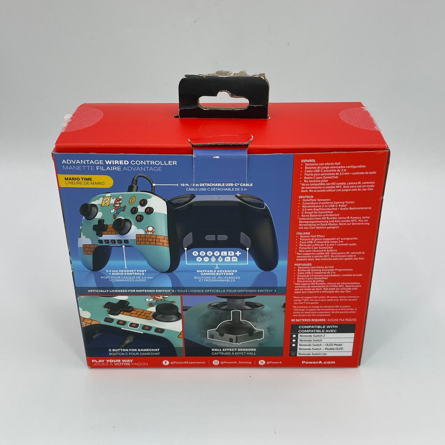 Nintendo Switch 2 Wired Controller Mario Time PowerA 