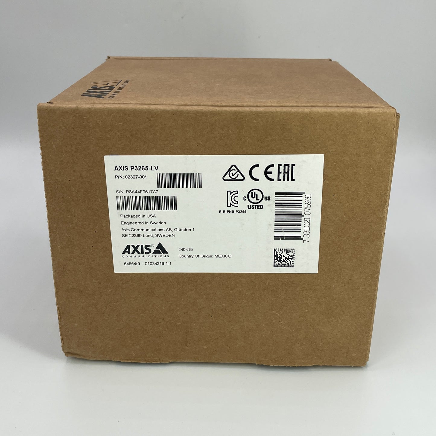 New AXIS P3265-LV Dome Security Camera 02327-001