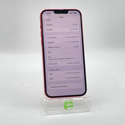 Unlocked Apple iPhone 14 Plus 128GB 26.5.2 Product Red MQ3V3LL/A