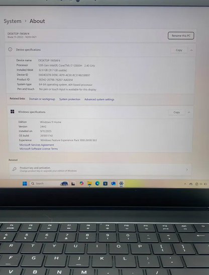 Razer Blade 15 RZ09-0421 15.6" i7-12800H 2.4GHz 32GB RAM 1TB SSD RTX 3080 Ti